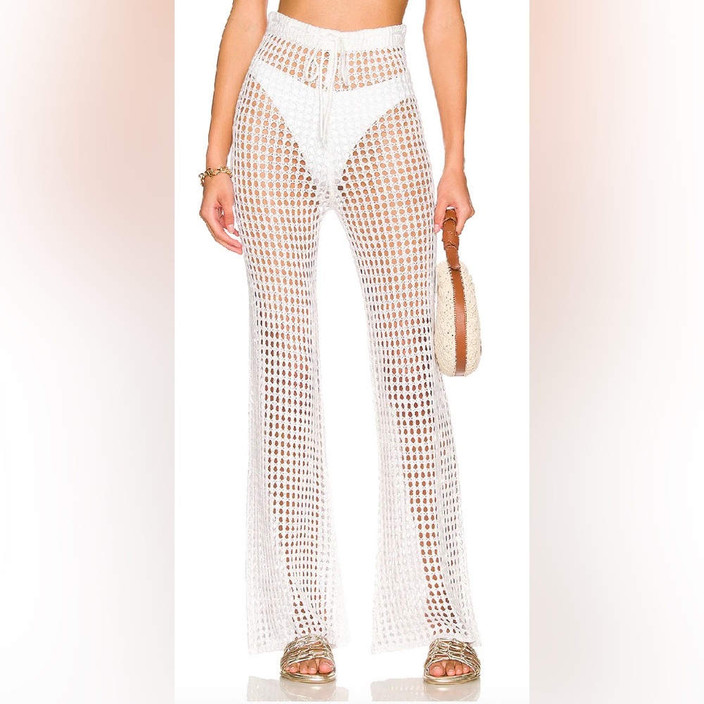 White Crochet Pants